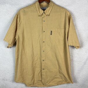 Columbia Mens Shirt XL Plaid Check Button Down Summer Seersucker Cotton‎ Hiking